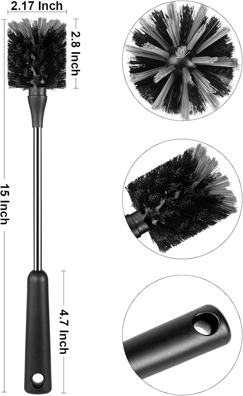 SweeBe Bottle Brush, Long Stainless Steel Handle Water Bottle Brush Cleaner, Sports Bottle Scrubber, Kitchen Scrub Cleaning Brushes for Beer Bottles, Cups, Wine Glasses, Coffee Mugs, Tumblers, Thermos - Image 3